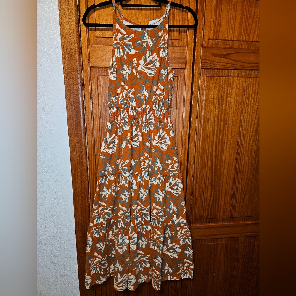Floral Orange Maxi Dress